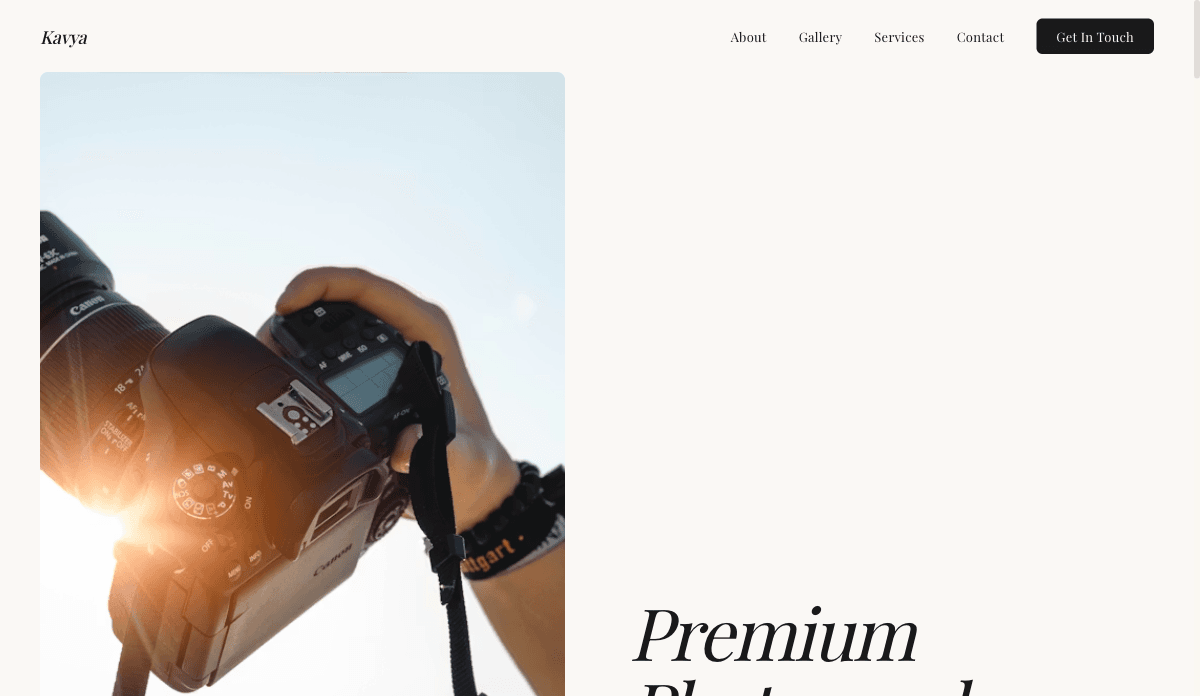 Photographer — Visual Portfolio