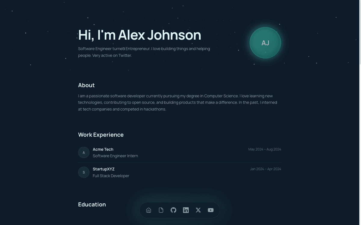 CS Student Portfolio Preview