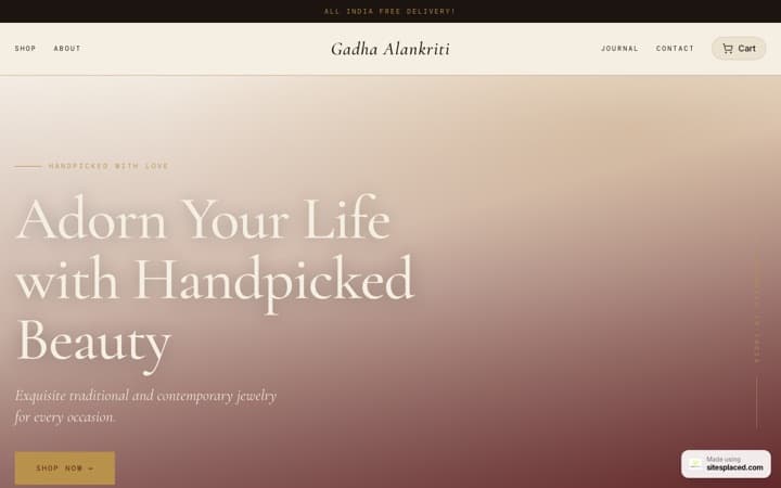 Gadha Alankriti — a live store built and published on SitesPlaced